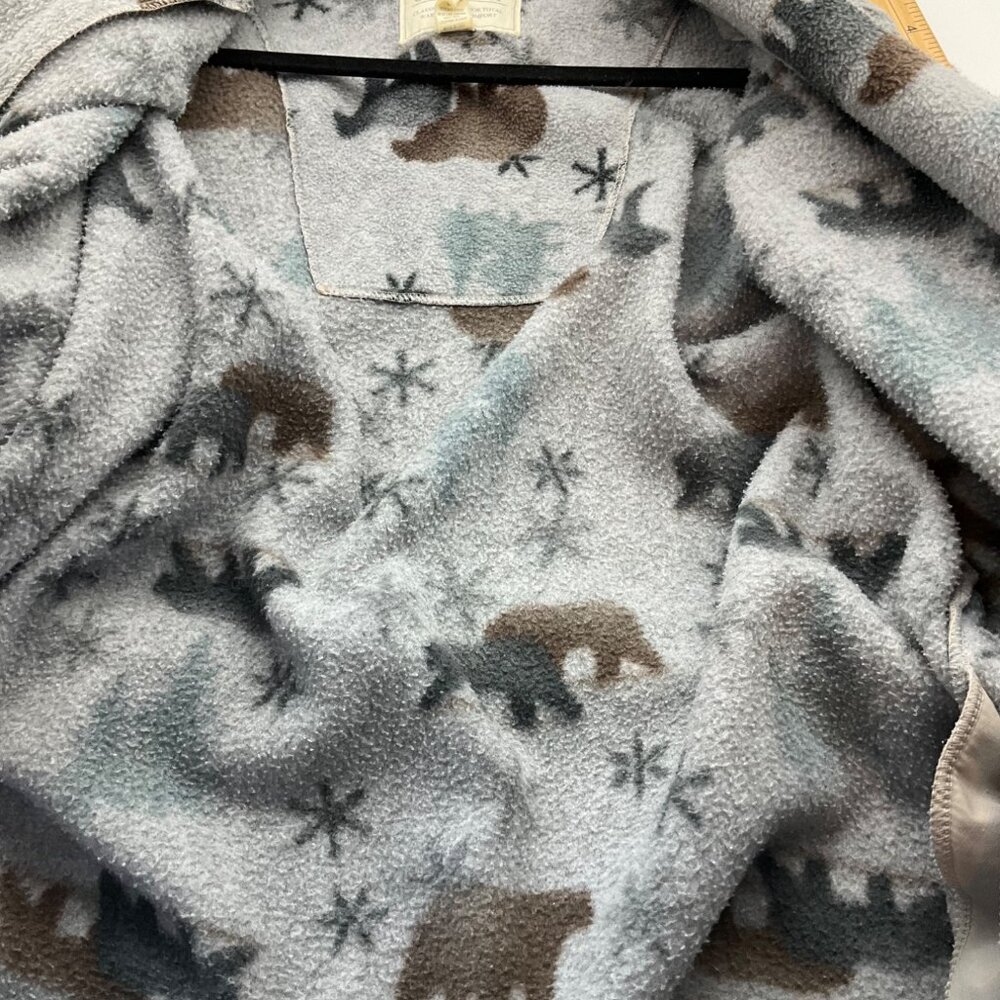 Erika Taylor Country Medium Fleece Long Robe Bear Snowflake Cozy Southwestern - Picture 11 of 13
